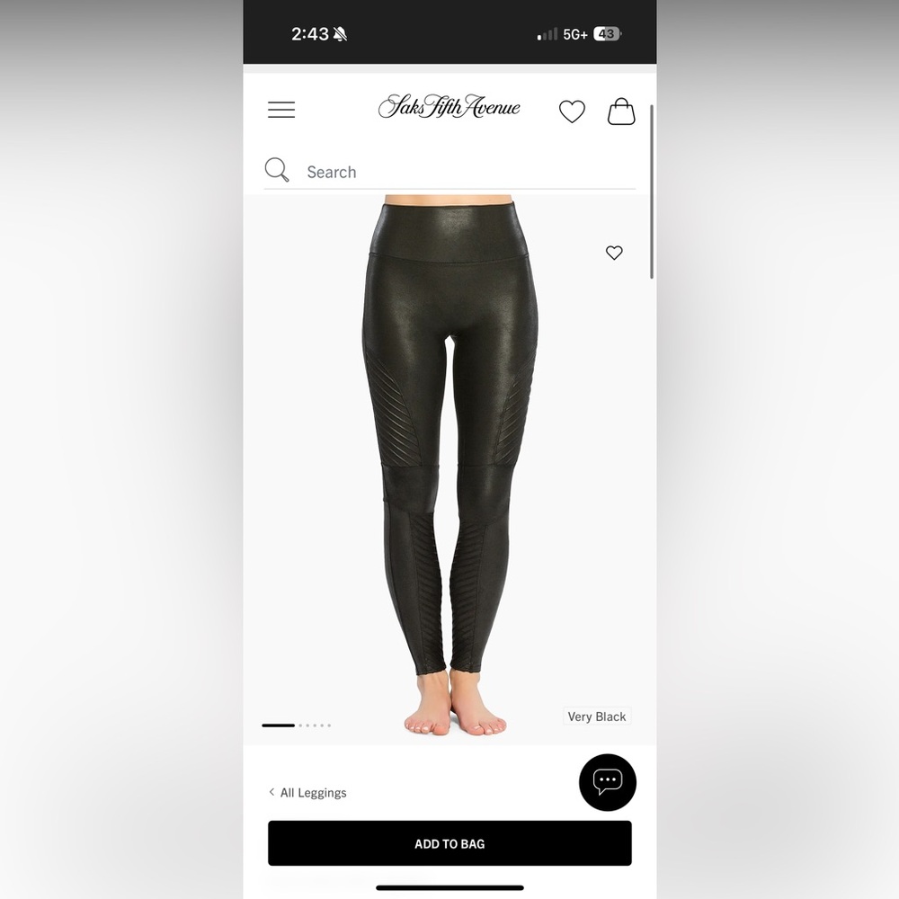 Spanx Faux Leather Moto Leggings